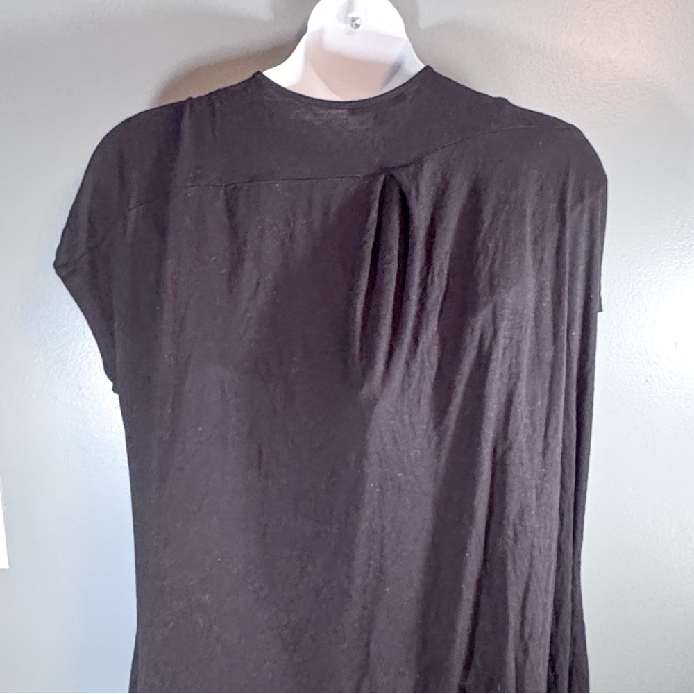 Elena Solano Black Open Front Rosette Cardigan 3X Plus Size Short Sleeve Layer - Picture 6 of 10